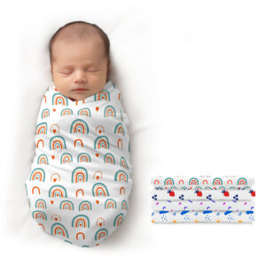 CareRio Newborn Baby 100% Pure Cotton Abstract Life Swaddle Wraps