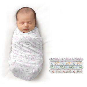 CareRio Newborn Baby 100% Pure Cotton Happy days Swaddle Wraps
