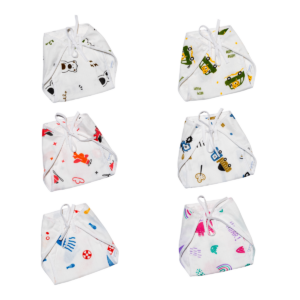CareRio Baby's Pure Cotton Size MulMul Nappy Set of 6 Size L (0-3 months) Multi coloured (3ply fabric)
